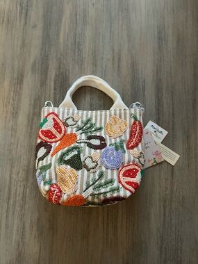 Made In India Beaded Vegetable Beaded Tote Purse